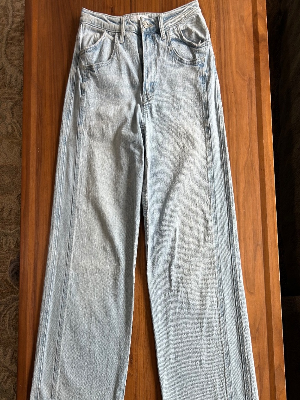 VERVET High Rise Wide Leg Jeans Size 27 Light Wash Panel Seam